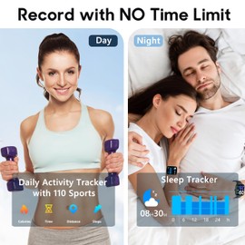 Popglory Smartwatch for Men and Women, Fitness Tracker, 1.69 Inch Touch Colour Display with Screen Sharing, Fitness Watch with Blood Pressure Monitor, Heart Rate Monitor, Sleep Monitor, Sports Watch,