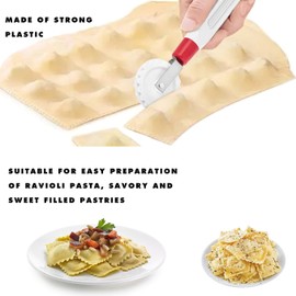 Connective Knife for Dumplings, Ravioli, Ravioli, Chebureks Pastry Crimper - Ravioli Pasta Edger Sealer Cutter Wheel Turnover Pie 16.5 cm/6.5 in Ø 4.5 cm/1.77 in