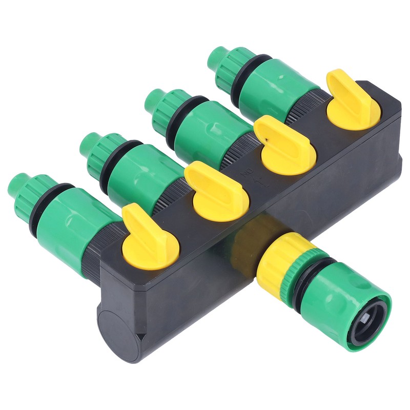 Water Hose Splitter ABS Material 4 Way Stainless Durable Garden