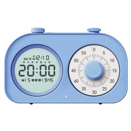 Learning Timer, Study Timer, Alarm Clock, Alarm, Calendar, Children, Elementary School, Desk Clock, Educational Clock, Quiet, Sound, Vibration, New Life, Back to School Celebration, Gift, Simple, Cute, Stylish, White, Blue, Study Desk, Kitchen, Bedroom (Blue)