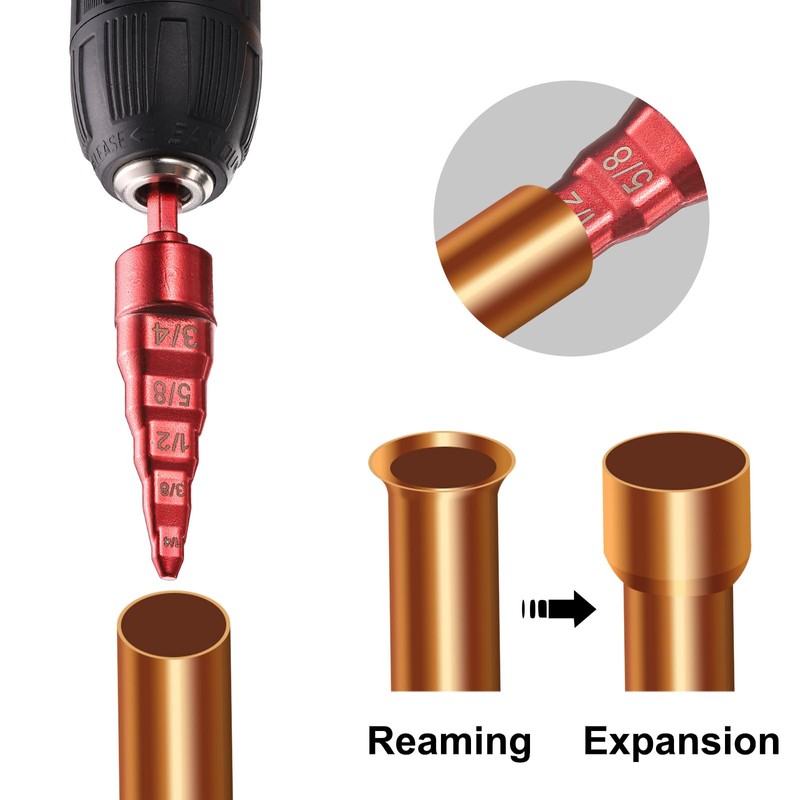 uxcell 1/4" 3/8" 1/2" 5/8" 3/4" 5-in-1 Swage Tube Expander
