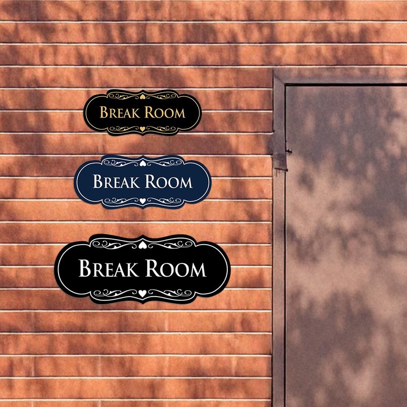 Signs ByLITA Designer Break Room Sign(Brushed Silver) - Small
