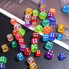 Yelingzhi 15 Color Dice Set, 15 Colorful Acrylic Dice That Changes Your Look with Light, 0.6 inch (16 mm) Sides, TRPG Board Game, Interior Decoration