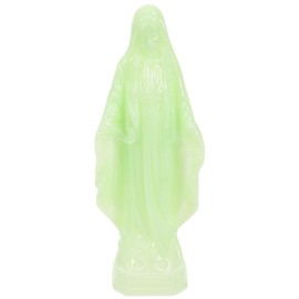 Kichvoe Virgin Statue Luminous Mother Figurine Glow in of Grace Statuette Catholic Sculpture Desktop Ornament for Church Table Decor