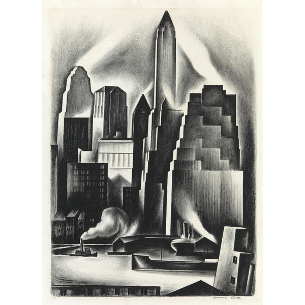 Lower Manhattan  : Howard Norton Cook : 1930 :  Archival Quality Art Print