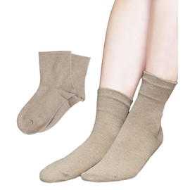 Chica Hurra Women's Socks, Crew Length, Made in Japan, 9.1 - 9.8 inches (23 - 25 cm), Set of 2 Pairs, beige, 23.0-25.0 cm