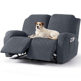 Timeles Extra Wide Recliner Loveseat Cover Oversized Reclining Couch Covers Sofa Slipcovers Stretch Soft Washable (Two-Seater Oversized, Gray)
