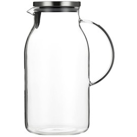 Karafu Glass Pitcher with Lid, 100 Ounces Wide Mouth Heat Resistant Water Jug for Hot/Cold Water, Ice tea and Juice Beverage