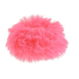 Cute Womens Girls Soft Plush Faux Fur Fabric Winter Sleep Christmas Birthday Wedding Bridesmaid Party Ponio Tie Elastic Accessories Bobbles Ponytail Holder Band Hair Scrunchie (Bright Coral)