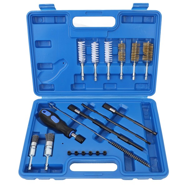 Injector Cleaning Kit, 19 Pcs Metal Injector Seat Cleaning Set
