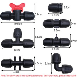 CTRICALVER 8 Pcs Irrigation Fittings Kit, 1/2 inch Tube Irrigation Connector, for Drip Sprinkler Systems, Garden Irrigation Systems, Patio, Lawn or Flower Bed