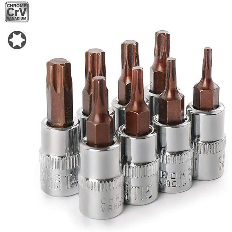 1/4" Torx Bit Socket Kit Socket Wrench Torx Bits Chrome