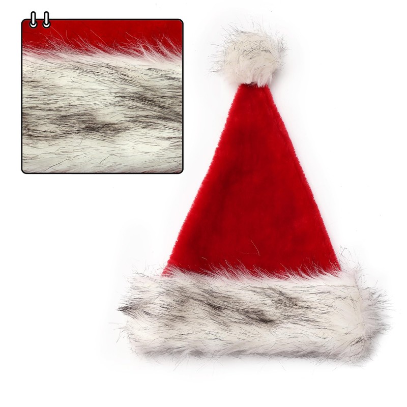 Beurio Deluxe Santa Hat Plush Pom Pom Christmas Hats for
