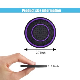 2PCS Car Cup Holder Coasters, 2.75 Inch Auto Non-Slip Anti Dust Cup Mats, Console Cup Holder Insert Coaster Auto Insulated Mats, Universal Interior Accessories for Most Cars (Purple)