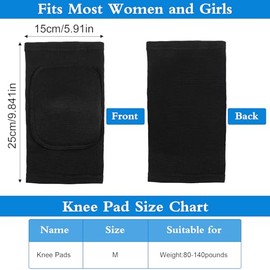 6 Pairs Professional Dance Knee Pads for Women -Non-Slip Protective Knee Sleeves for Yoga, Volleyball, Cheerleading & Fitness (M, Black/Gray/Pink)
