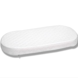 Baby Bassinet Mattress Pad (Oval, 12X26 3-Inch) for Newborn Comfort Breathable Easy Clean Hypoallergenic Waterproof Made in USA