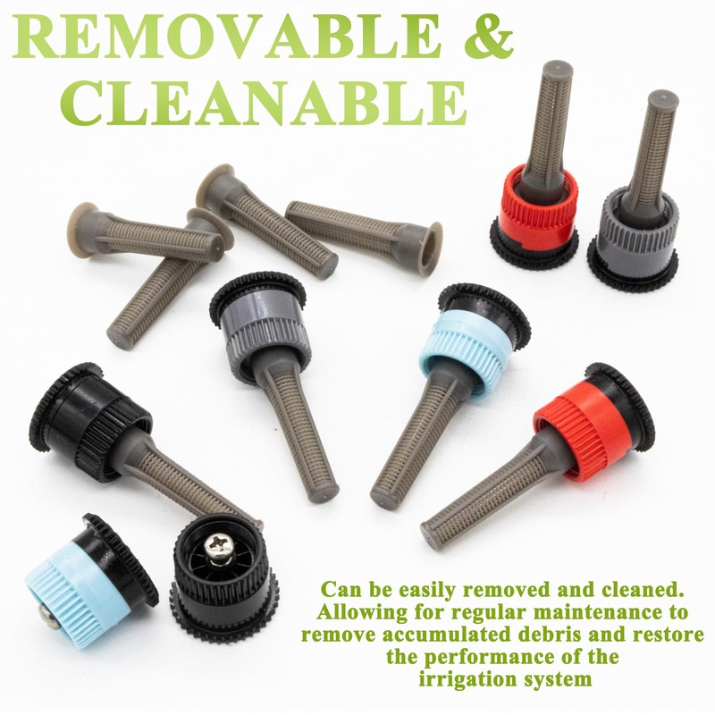 Niuohoy 30 Pack Spray Sprinkler Nozzle Filters Variable Arc Nozzle