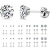 Cutapick 12 Pairs Stud Earrings Set, Hypoallergenic Surgical Stainless Steel
