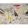 JEKA Paper Tablecloth for Colouring, Zoo Design, Paintable Table Cloth