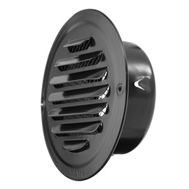 OGANAZI 4 Inch Stainless Steel Air Vents Round Black Soffit Vent Cover Air Vent Flat Ducting Air Outlet with Built-in Fine Mesh for Kitchen, Bathroom, Garage, Office and Warehouse Ventilation
