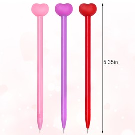 jiebor 30Pcs Valentines Pens Heart Shaped Gel Novelty Pens Black Ink Bulk for Nurses Women Adults Teacher Classroom Office School Supplies (Multicolor)