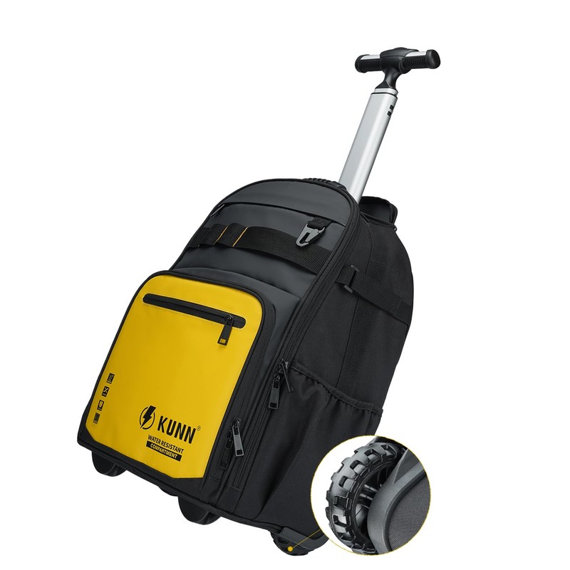 KUNN Rolling Tool Backpack with Wheels, Heavy Duty Waterproof Wheeled