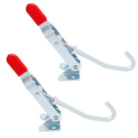 Qjaiune 2 Pack J Hook Toggle Clamp, Heavy Duty Toggle Latch Clamp, 375lbs / 175kg Capacity Number, Action Pull Draw Latch Adjustable Quick Latch for Doors Machinery (451)