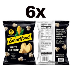 Smartfood Popcorn, White Cheddar, 1.875 Oz (Pack of 6)