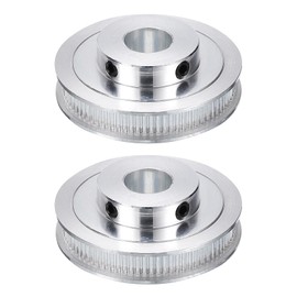 sourcing map 2pcs GT-2 Pulley Synchronous Wheel 80 Teeth 14mm Bore, Fit with 6mm Width Belt, Aluminum Alloy Timing Pulley Wheel for 3D Printer, CNC Machine
