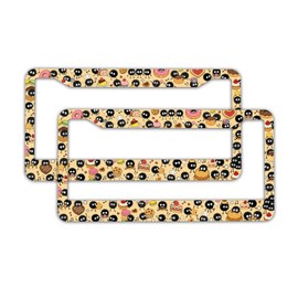 2Pcs Anime License Plate Frame Cute Soot Sprites Car Accessories License Plate Holder for Front Rear Car Tag Cover 2 Holes Screws