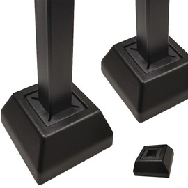 Modern Flat Shoes for 1/2" Iron Balusters (Contractor 100-Pack) Stair Railing Parts for Square Metal Scroll Basket Twist Knuckle Spindles NO Set Screw (Real Satin Black NOT Matte)