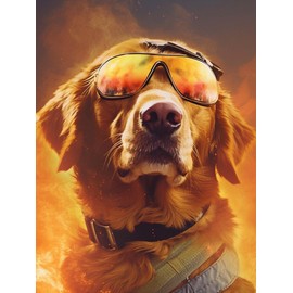 Reofrey DIY Diamond Art Kits for Adults Dog, Animals Full Drill Round Rhinestone Diamond Painting Kits, Cross Stitch Embroidery Canvas for Crafts Home Wall Decor 30x40cm