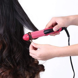 Plancha de pelo, rizador de pelo Rizador de pelo Plancha plana Herramientas de peinado 4 colores Profesional 2 en 1 Cerámica Turmalina Plancha y rizador de pelo iónico, Rizador trenzado (#1)