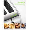 Toaster 4 Slice, Extra Wide Slots, Stainless Steel with High