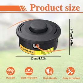 AutoCut 25-2 Trimmer Head M10 x 1.0 Trimmer Head for Stihl FS55 FS55R FS80 FS85 FS90 FS90R FS100 FS110 FS130 FS250 Mower Head Replaces Lawnmower Accessories 40027102108 Replacement Parts Thread Spade