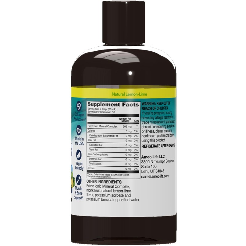 Ameo Life Fulvic Acid Mineral - Supporting Gut, Digestion, Brain