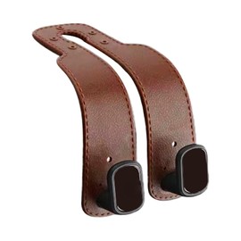 Car Headrest Hook,PU Leather Grocery Bag Holder - Multifunctional Hanger Storage Organizer for Women Men, Travel Organization Accessories