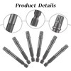 Socket Adapter, 6 Pieces, Socket Adapter Set, 1/4 Inch Hex