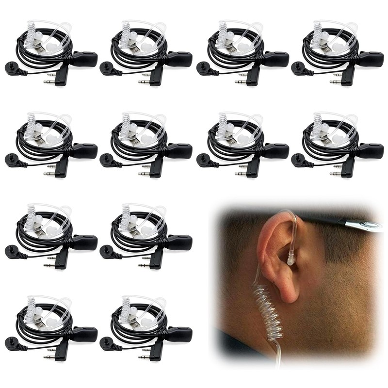 Juego de 12 Pack Walkie Talkie Auricular, Walkie Talkie Auricular