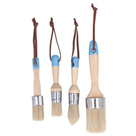 4PCS Paint Brush Bristles Wooden Handle for Furniture Tables Chairs Cabinets DIY Waxing Painting