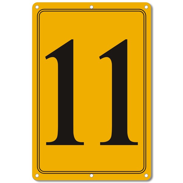 i-CowFun Premium Aluminum Number Signs 11, Metal 12" X 8"