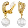 Traveller Clip-On Earrings with Pearl Crystals Gold-Plated or Platinum Plated,