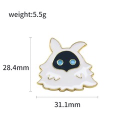 Genshin Impact Hutao Brooch Pin - Hutao Characters Cosplay Enamel Brooch Lapel Pin - Gift for Fans, Women and Girls (Abyss Mage Black)