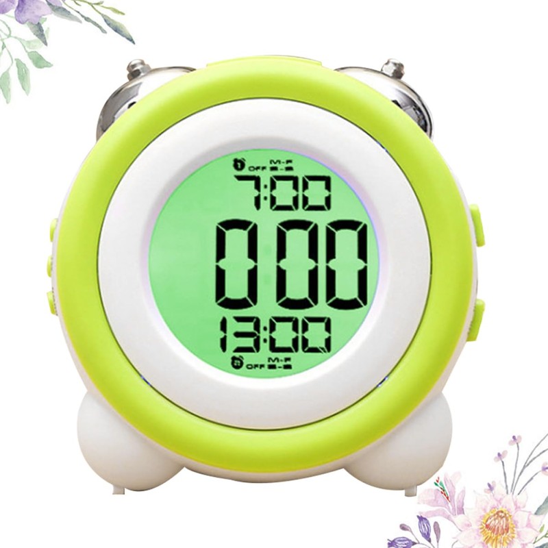 GRIRIW 1pc Double Mute Alarm Clock for Simple Stereo Design