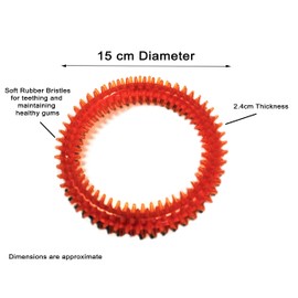 Puppy Biting Dog Chew Ring Toy Dental Soft Rubber Teething Training, Dogs less than 10kg (6x Mixed Rings - 2 of each)