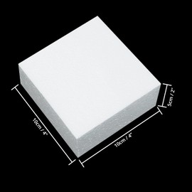 BELLE VOUS 12 Pack Craft Foam Blocks - 10 x 10 x 5cm / 4 x 4 x 2 inches - Square Polystyrene Foam Bricks for Modelling, School Projects, Sculptures, Floral Arrangements, DIY Arts and Crafts