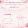 4 Pcs Pink Bow Garland Banner Pre Strung