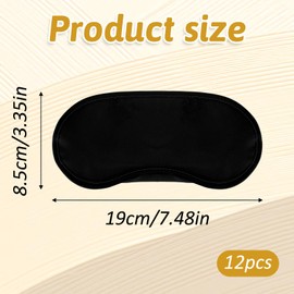 12 Pcs Sleep Mask with Adjustable Elastic Strap for Travel Sleep, Blindfold Eye Mask Cover Black Blackout Eye Covers for Party Games Travel Sleeping