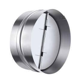 8 Inch Backdraft Damper Back Draft Vent Duct Shutter Blocker, Backflow Ducting Insert One-Way Airflow Preventer with Inline Springs Loaded Folding Blades, HVAC Extractor Range Fan Hood Deflector