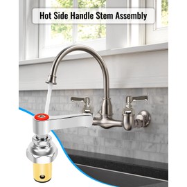 Qnbes 002714-40 Red Hot Side Handle Stem Assembly Replacement Compatible with All T&S Faucets for Home Kitchen Bathroom Cafe Bar